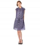 Print Cotton シャツワンピ