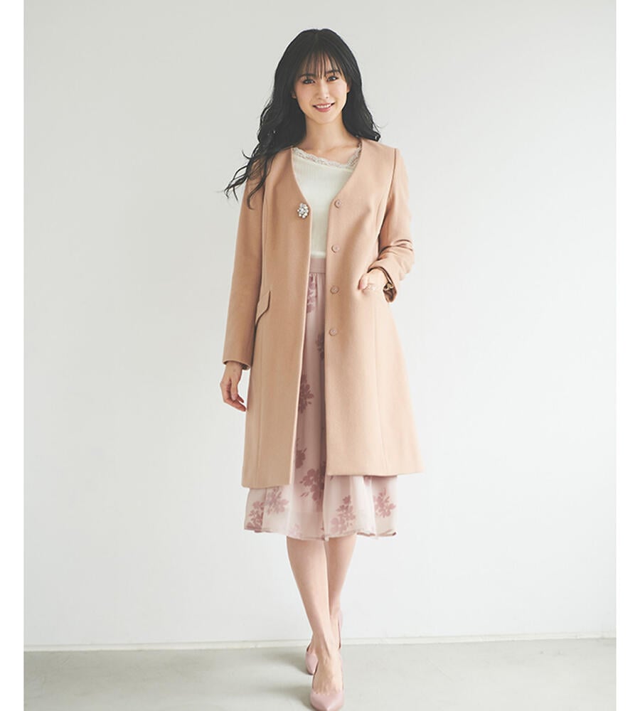 ビジューボタンvネックコート アウター Laisse Passe レッセパッセ ルック公式ファッションブランド通販サイト Look E Shop