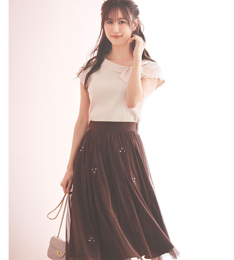 チュール刺繍スカート スカート Laisse Passe レッセパッセ ルック公式ファッションブランド通販サイト Look E Shop