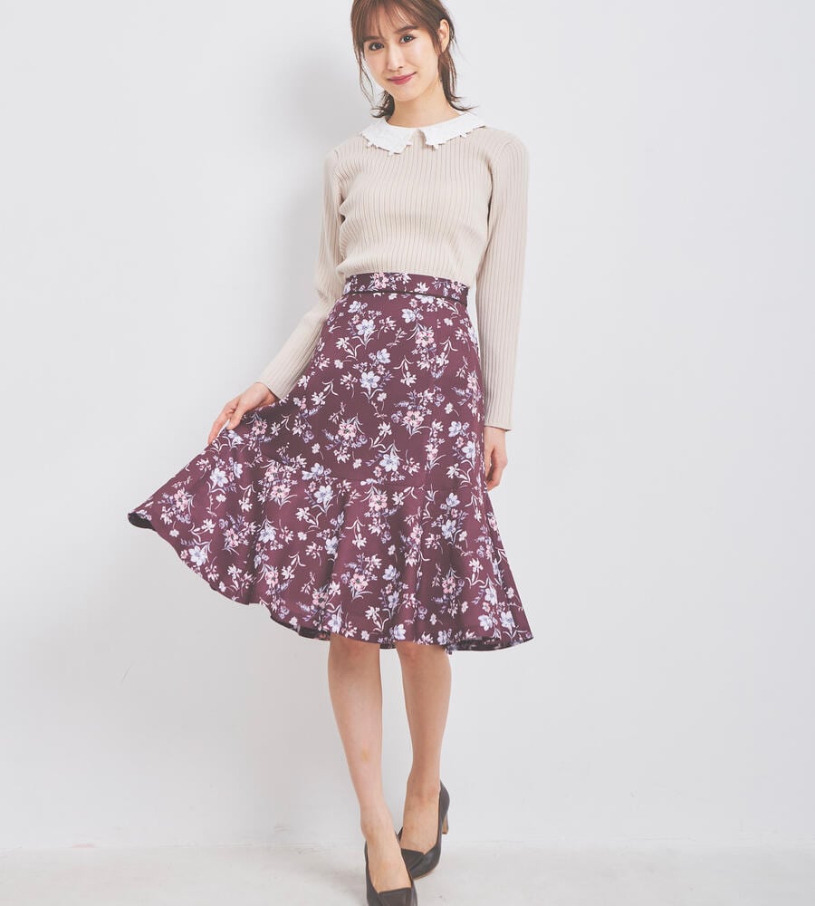 クラシカルフラワープリントスカート スカート Laisse Passe レッセパッセ ルック公式ファッションブランド通販サイト Look E Shop