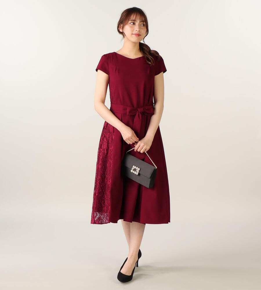 LAISSE PASSE アシメレースドレス お呼ばれドレス》アシメレースドレス｜ワンピース・ドレス