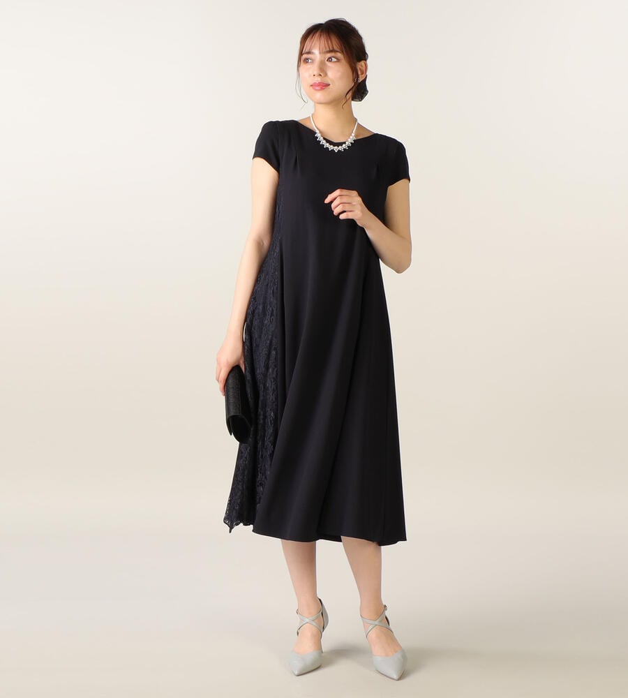 LAISSE PASSE アシメレースドレス お呼ばれドレス》アシメレースドレス｜ワンピース・ドレス