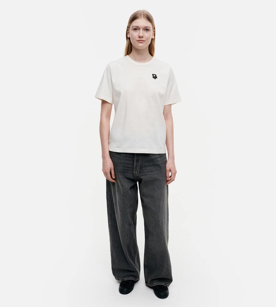 marimekko◆23SS/Erna Relaxed Unikko/Tシャツ/XS/コットン/PNK/花柄 Erna Unikko placement Tシャツ | Maija Isola | Marimekko