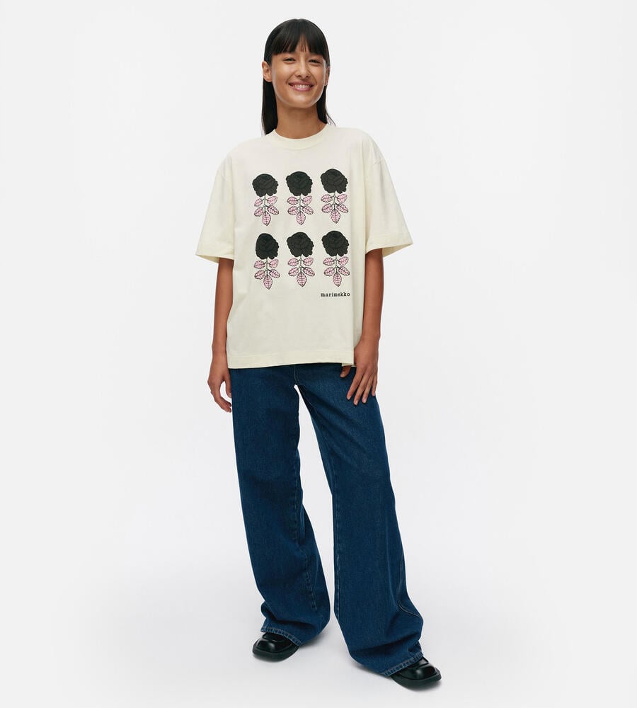 マリメッコVeisto Vihkiruusu Placement Tシャツ Veisto Vihkiruusu Placement Tシャツ｜ブラウス・シャツ
