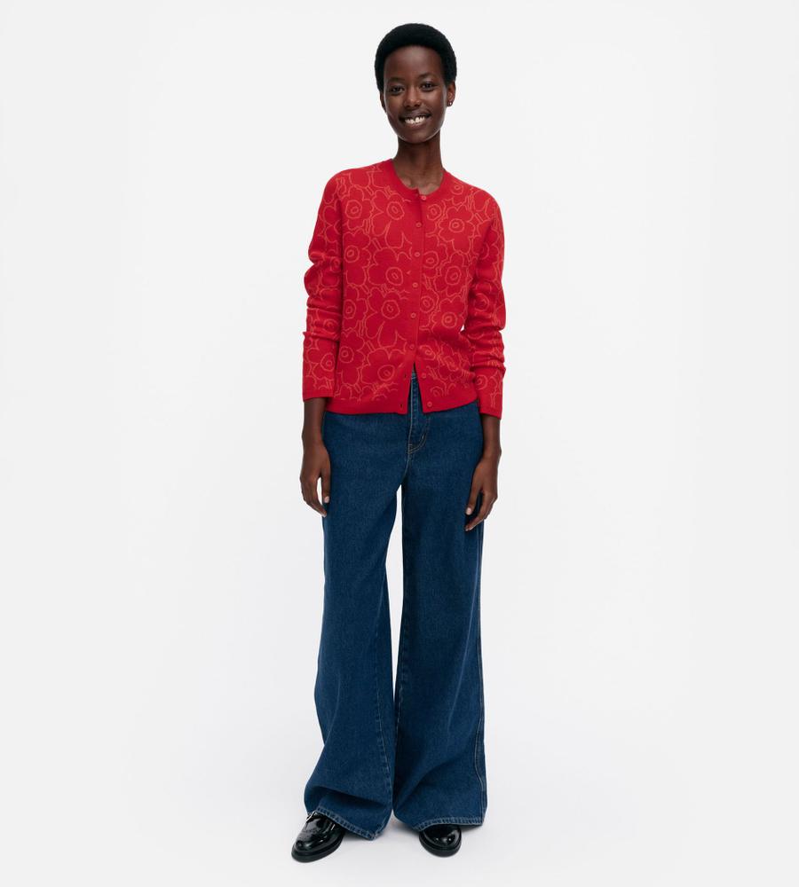 新品未使用 Liten Bicolor raccoon ニット DOUBLE FOX HEAD PATCH R-NECK CARDIGAN | Maison Kitsuné