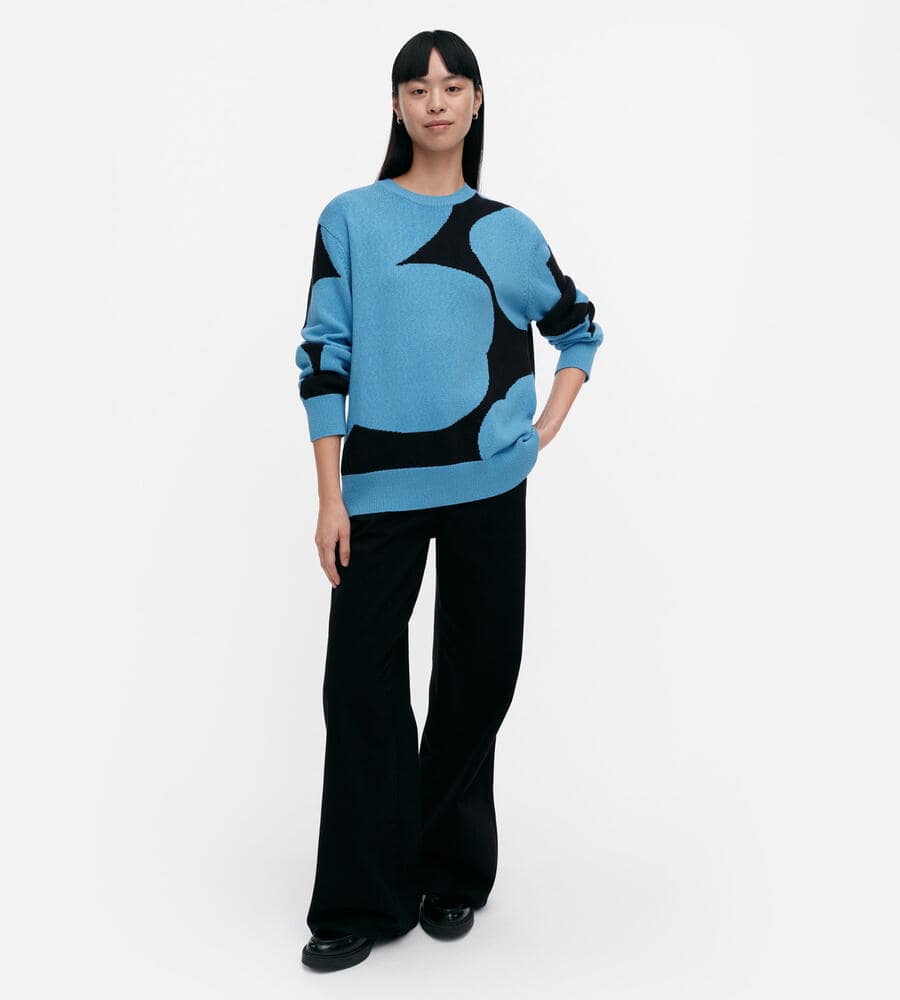 マリメッコ　Unikko　ニット ネイビー　モックネック　S　ウニッコ Sesonki Unikko ニット｜ニット｜Marimekko(マリメッコ)｜ルック公式
