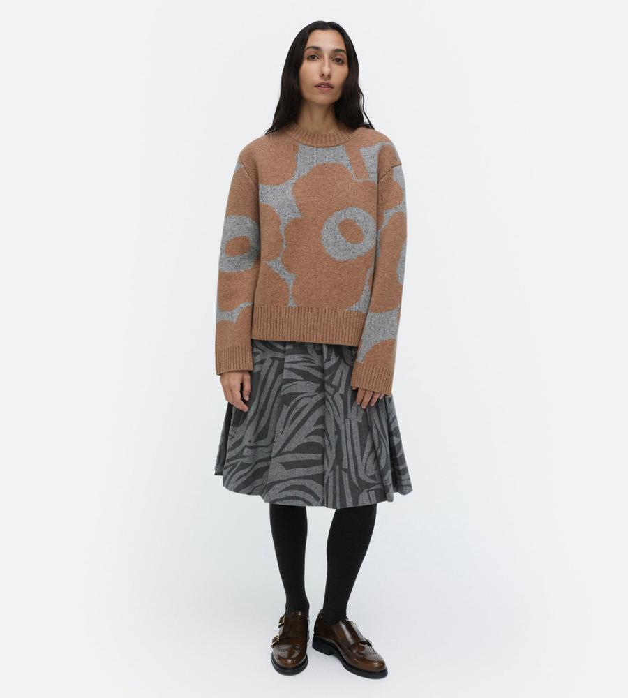 美品 marimekkoのEteva Unikkoバーズアイニットワンピース Sh Willat Piirto Unikko ニットワンピース｜ワンピース