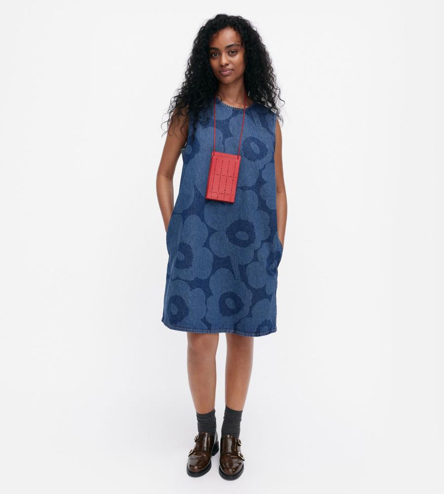 marimekko HIIPIÄ UNIKKO XS ノースリーブワンピース Maridenim Somasti Unikko ワンピース｜手洗い可｜Marimekko