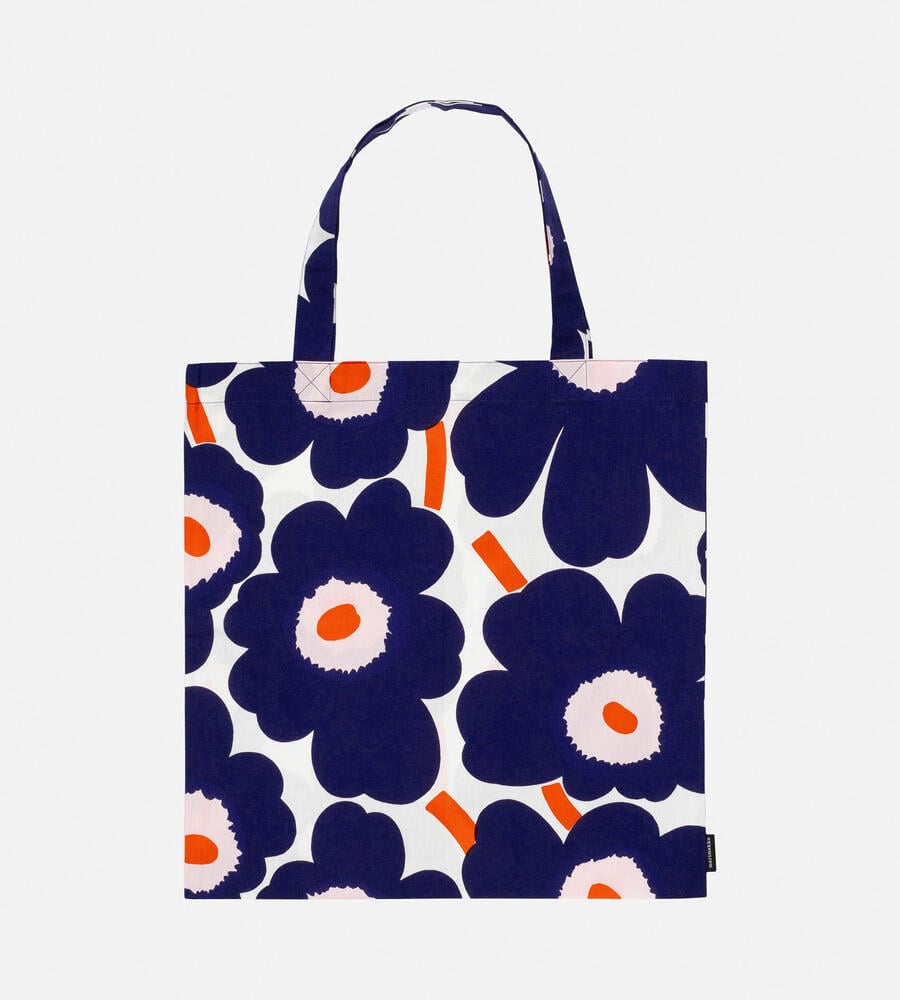 マリメッコ Marimekko 072557 トートバッグ レディース バッグ ピエニ ウニッコ 肩掛け 折りたたみ プレゼント ギフト Pieni  Unikko bag ブラウン×ブルー - 【U-STREAM ギフトモール店】- プレゼント＆ギフトのギフトモール マリメッコ marimekko  ウニッコ トートバッグ marimekko Pieni Unikkoトートバッグ