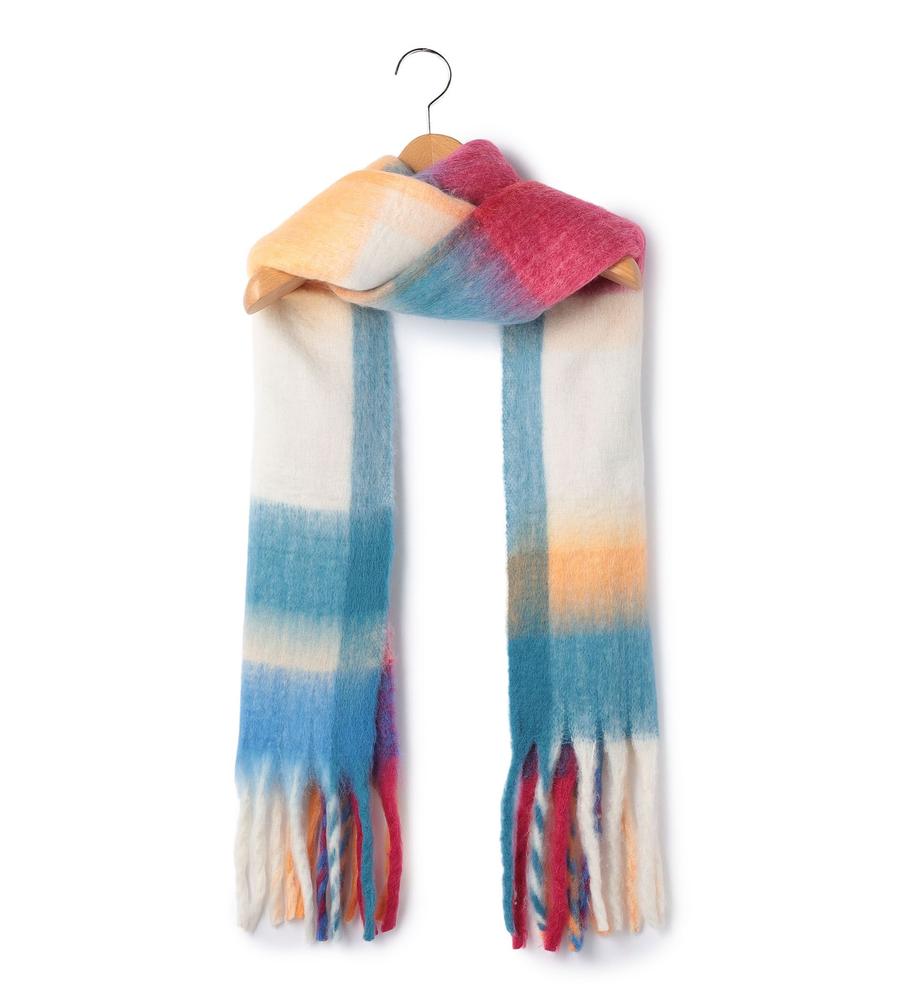 23区チェック柄フリンジ大判マフラー miniministore（ミニミニストア） マフラー ストール チェック柄