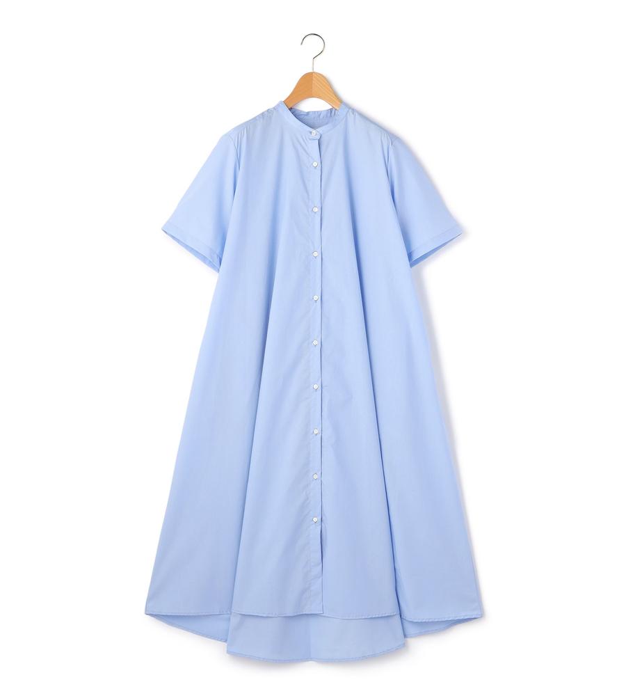 【未使用級】ハーフジップシャツワンピース　ブレンヘイム　エムプルミエ　mid MidiUmi】ハーフスリーブシャツワンピース｜セール商品一覧｜e-Look+