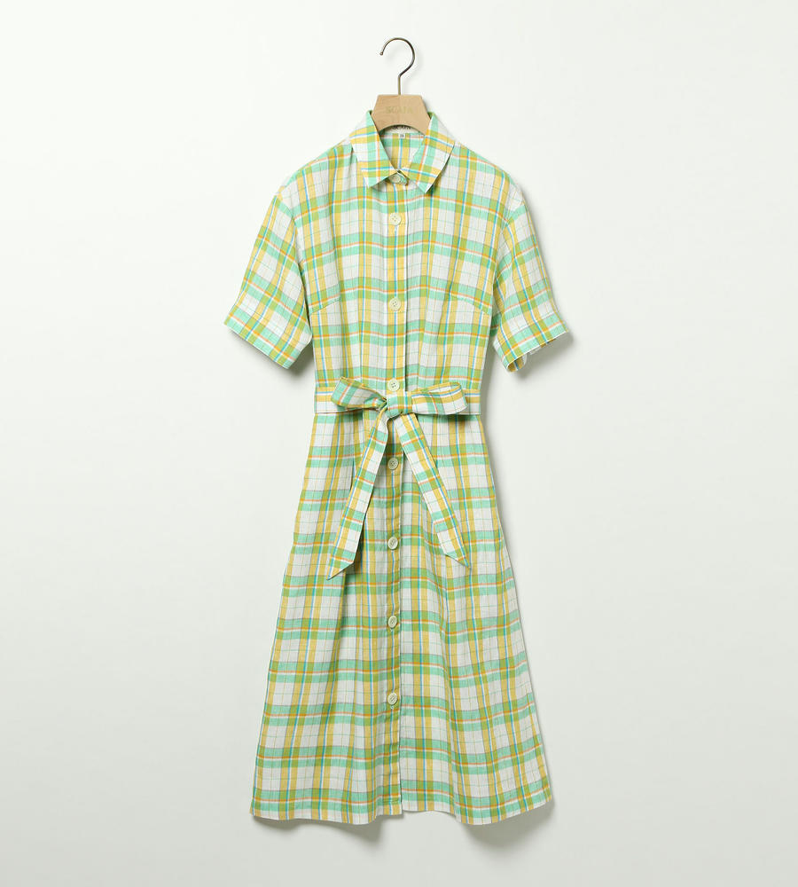 リネンチェックワンピース ワンピース Outlet アウトレット ルック公式ファッションブランド通販サイト Look E Shop