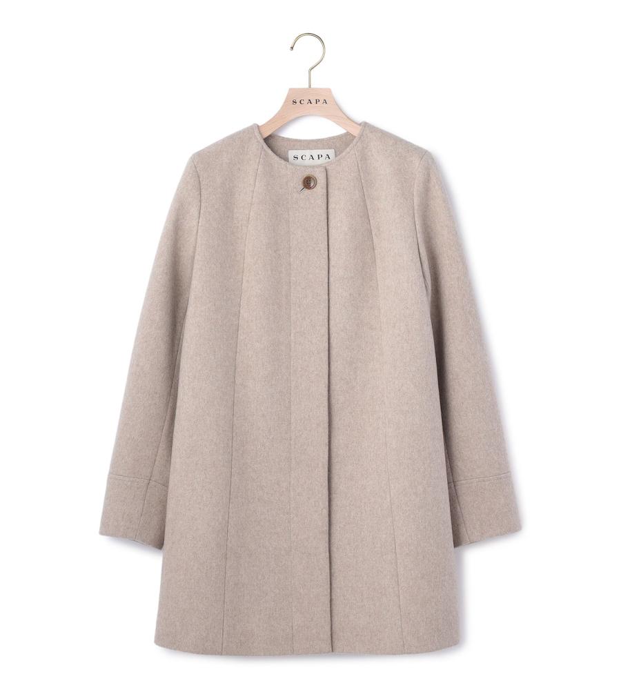 ウールビーバーノーカラーコート｜コート｜SCAPA(スキャパ