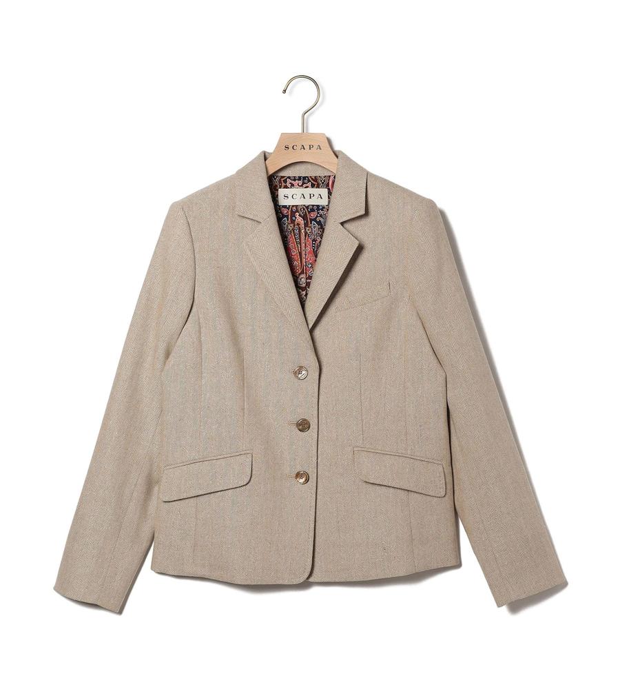 SCAPA ベージュウールジャケット 美品♡ 青木裕子さん着用】ウールネップテーラージャケット｜ジャケット