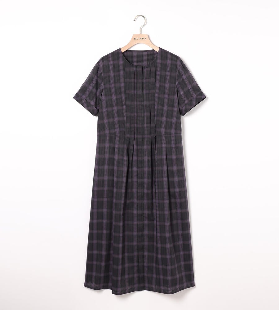 極美品 スキャパ SCAPA リネンペイズリー柄ワンピース レッド系