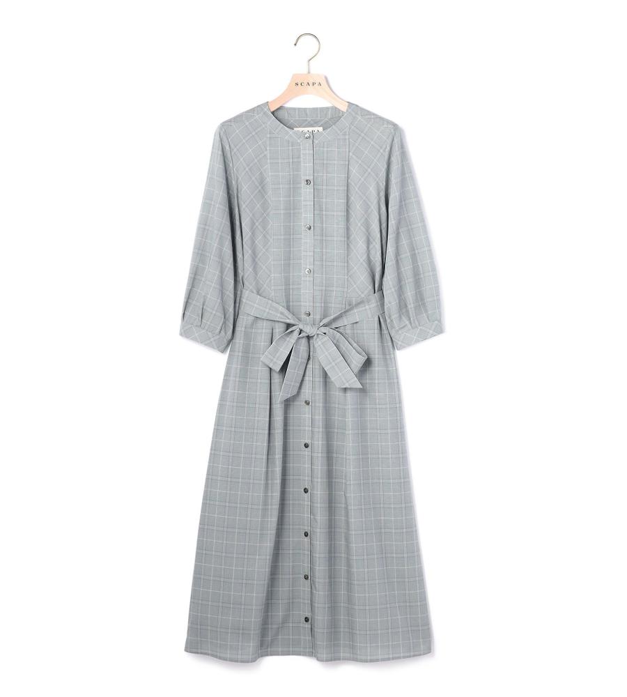 新品タグ付き　SCAPA　ワンピース セール】 スマートフラワー長袖ワンピース （ドレス）｜SCAPA L