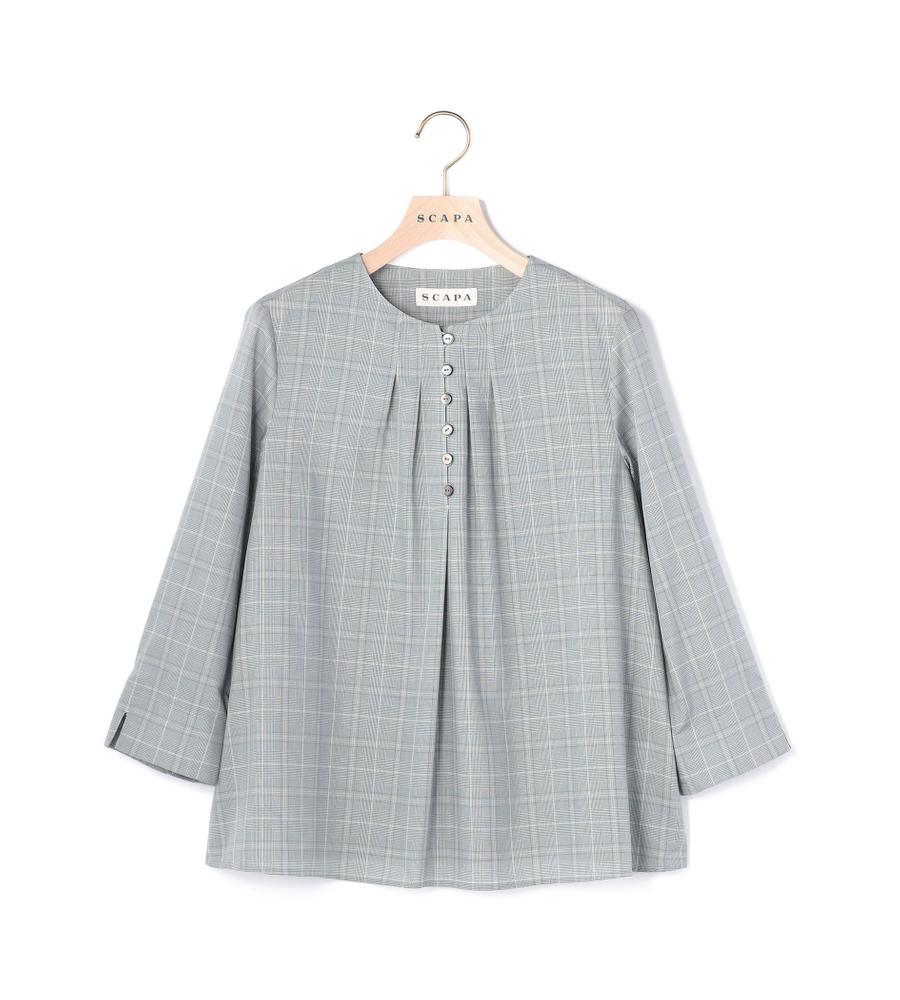 パラスパレスチェックブラウス パラスパレス Pal'las Palace *コットンチェック柄ロングシャツ
