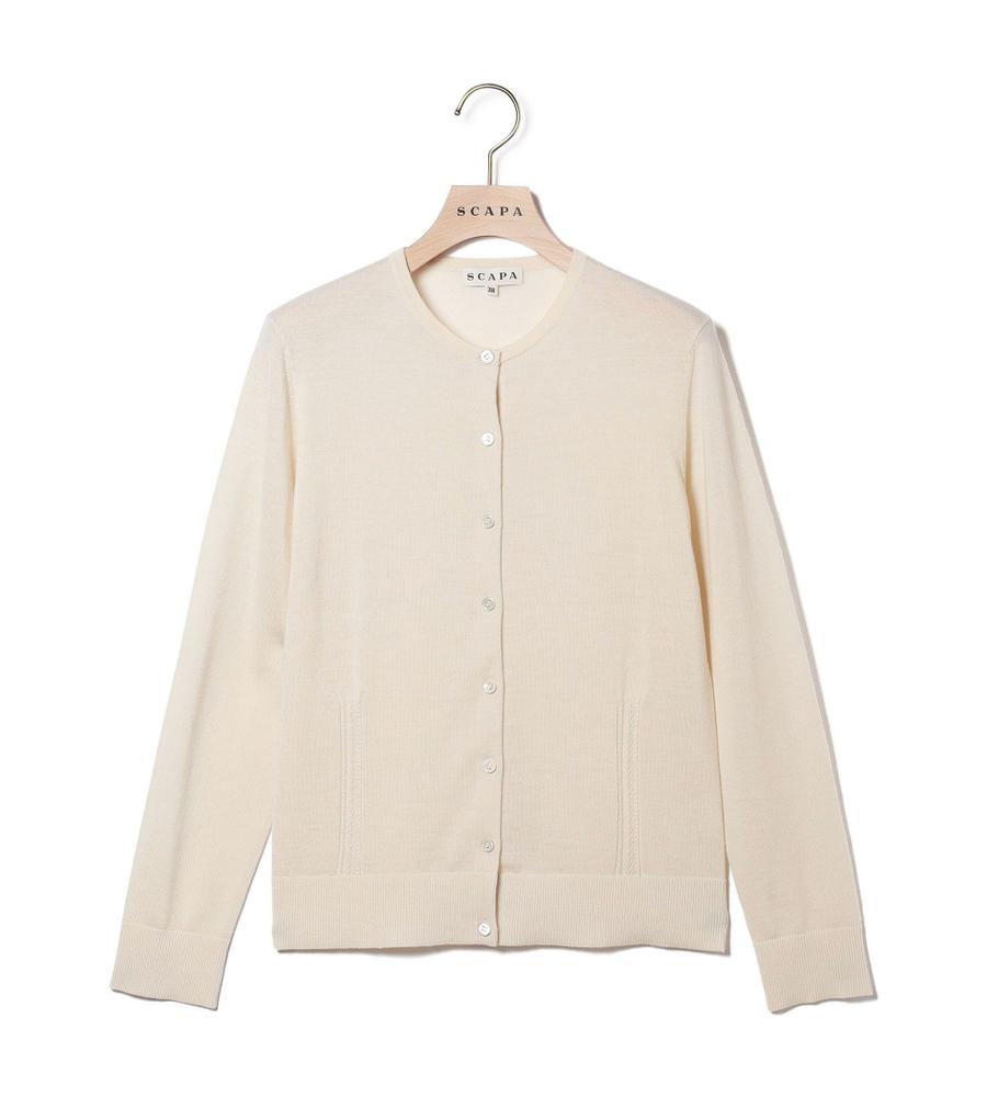【未着用】スキャパ SCAPA コットン半袖ニット＆カーデガン（40）手洗い可 未着用】スキャパ SCAPA コットン半袖ニット＆カーデガン（40