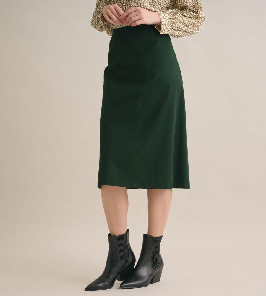 SCAPA ロングスカート ダークグリーン 40 SCAPA】エアリーモールスカート｜手洗い可｜SCAPA(スキャパ)｜ルック