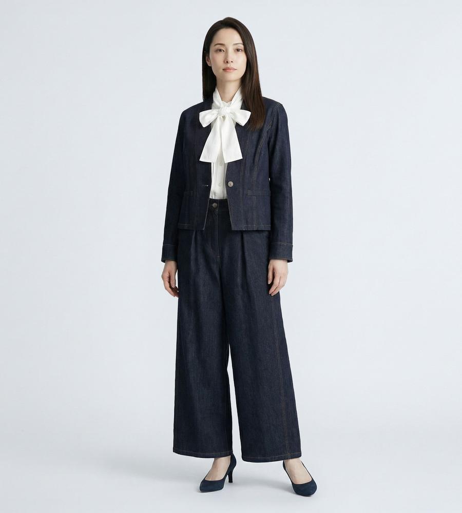 返品交換送料無料対象/先行受注】コンフォートデニムジャケット＜2月