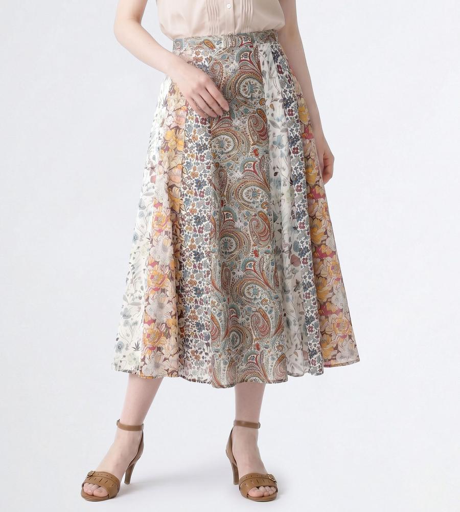 Liberty Printパッチワークスカート｜手洗い可｜SCAPA(スキャパ