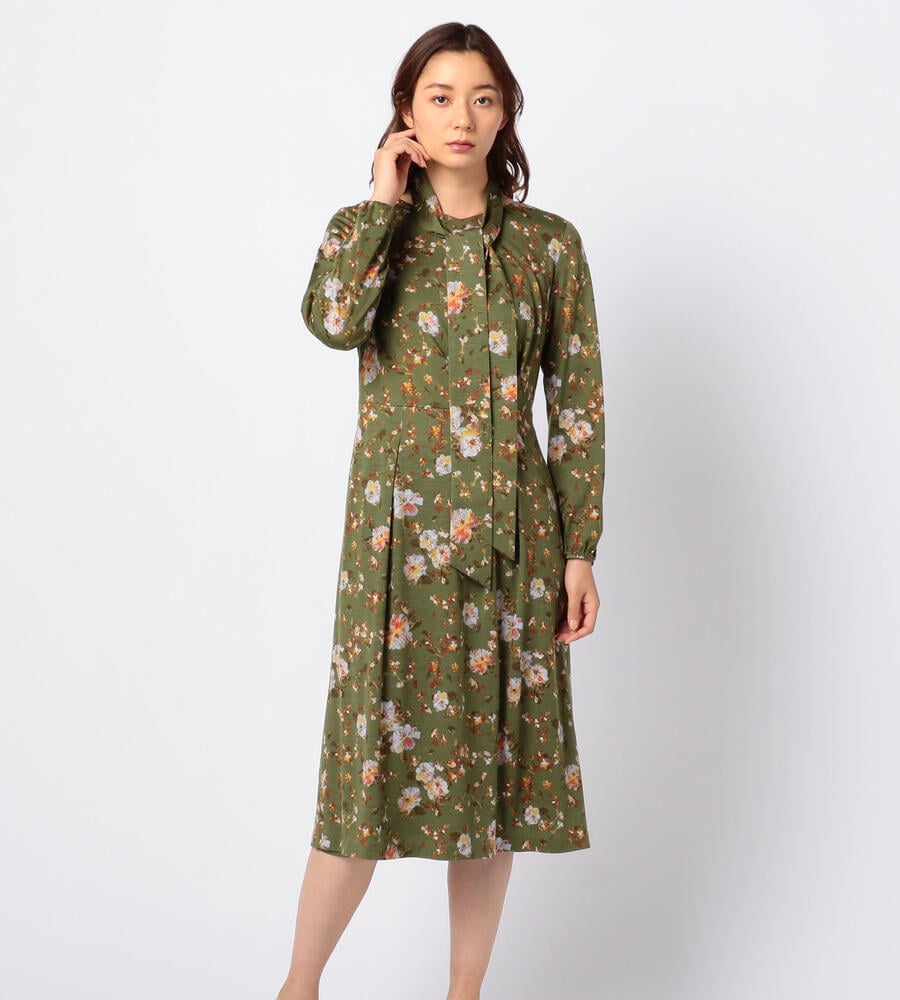 フラワーガーデンプリントワンピース 手洗い可 Scapa Lサイズ スキャパエルサイズ ルック公式ファッションブランド通販サイト Look E Shop