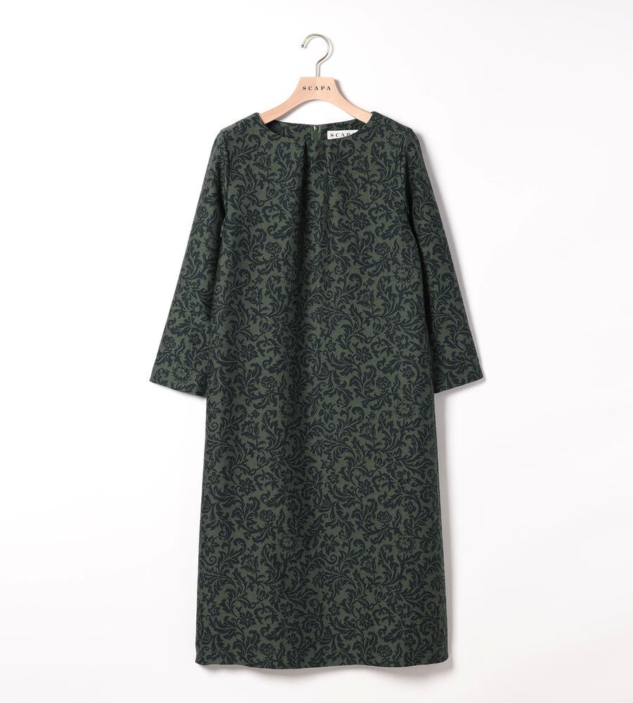 ガーデンジャカードワンピース｜ドレス｜SCAPA Lサイズ(スキャパエル 