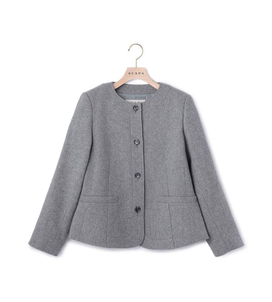 スキャパのツイードジャケット SCAPA スキャパ 秋冬☆ ウール ツイード ヘリンボーン テーラード