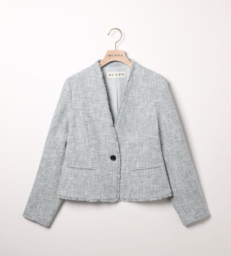 ✨美品✨SCAPA スキャパ　ハリスツイードパッチワーク　ウールジャケット　L スラブツィードジャケット｜ジャケット・ブルゾン｜SCAPA L