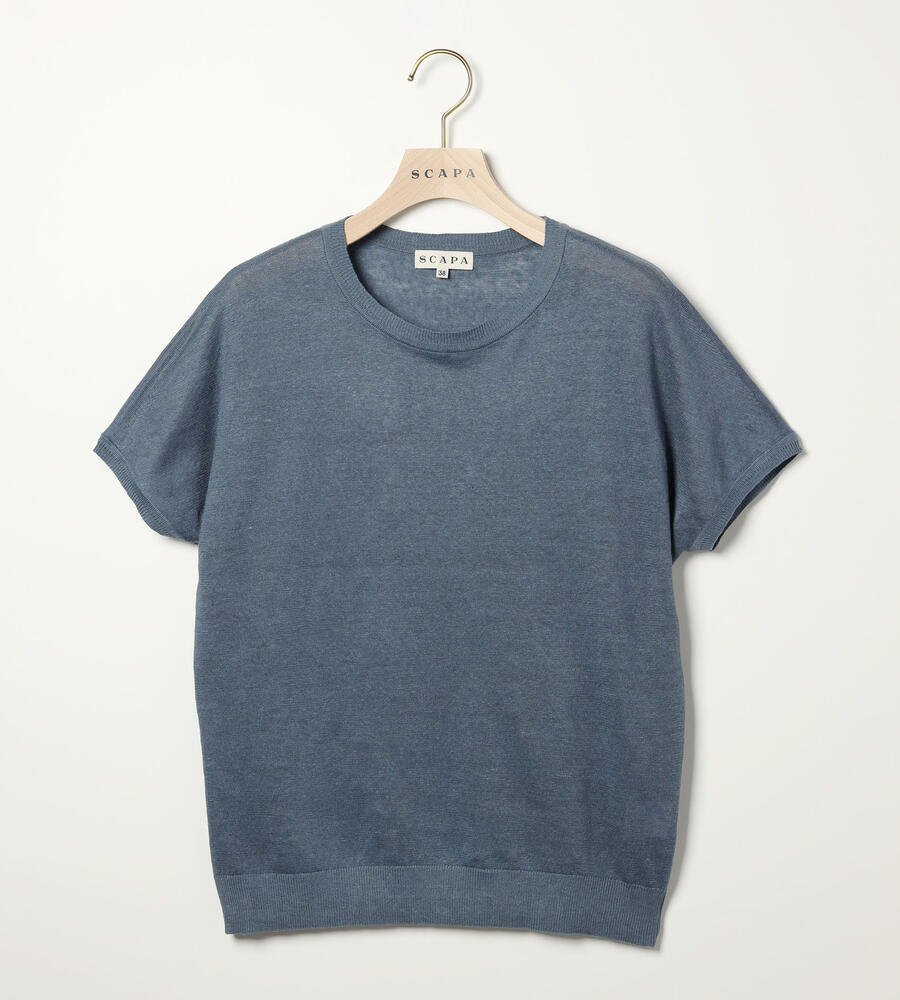 【未着用】スキャパ SCAPA コットン半袖ニット＆カーデガン（40）手洗い可 トリアセリブカットソー｜カットソー｜SCAPA(スキャパ)｜ルック