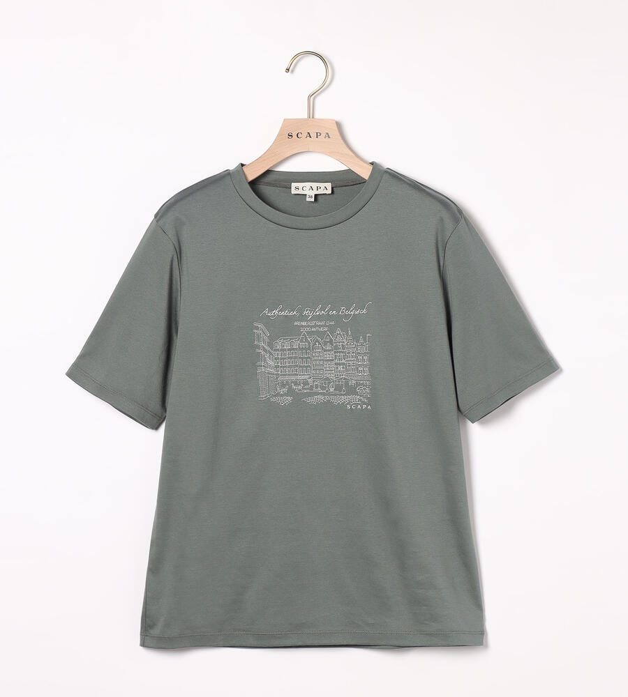 SCAPA / スキャパ コットンスムース刺繍カットソー コットンスムース刺繍カットソー｜カットソー｜SCAPA Lサイズ