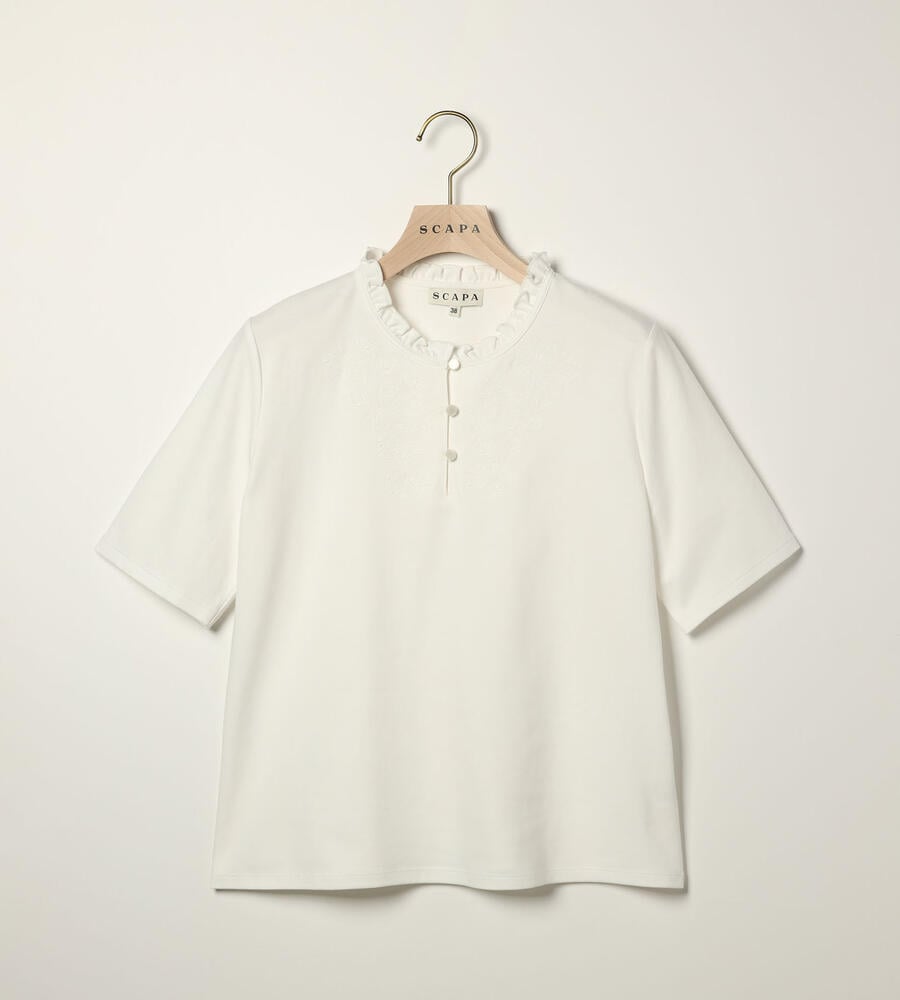 SCAPA Lサイズ / スキャパエルサイズ エンブロジャージ半袖カットソー エンブロジャージ半袖カットソー｜カットソー｜SCAPA Lサイズ