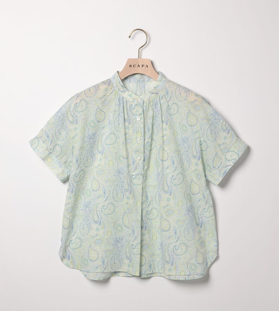 SCAPA / スキャパ Liberty Printウェーブシャツ衿ラウス SCAPA｜Liberty Printウェーブシャツ衿ラウス | Rakuten Fashion