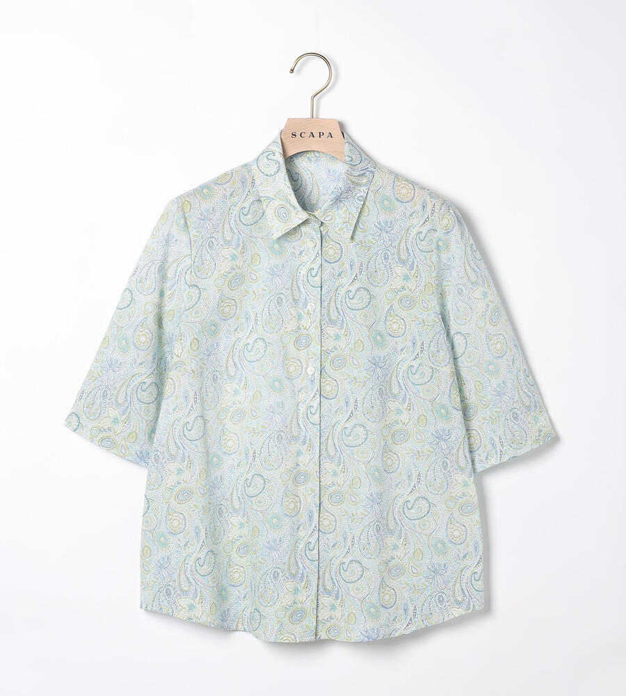 Liberty Printウェーブシャツ衿ブラウス｜ブラウス・シャツ