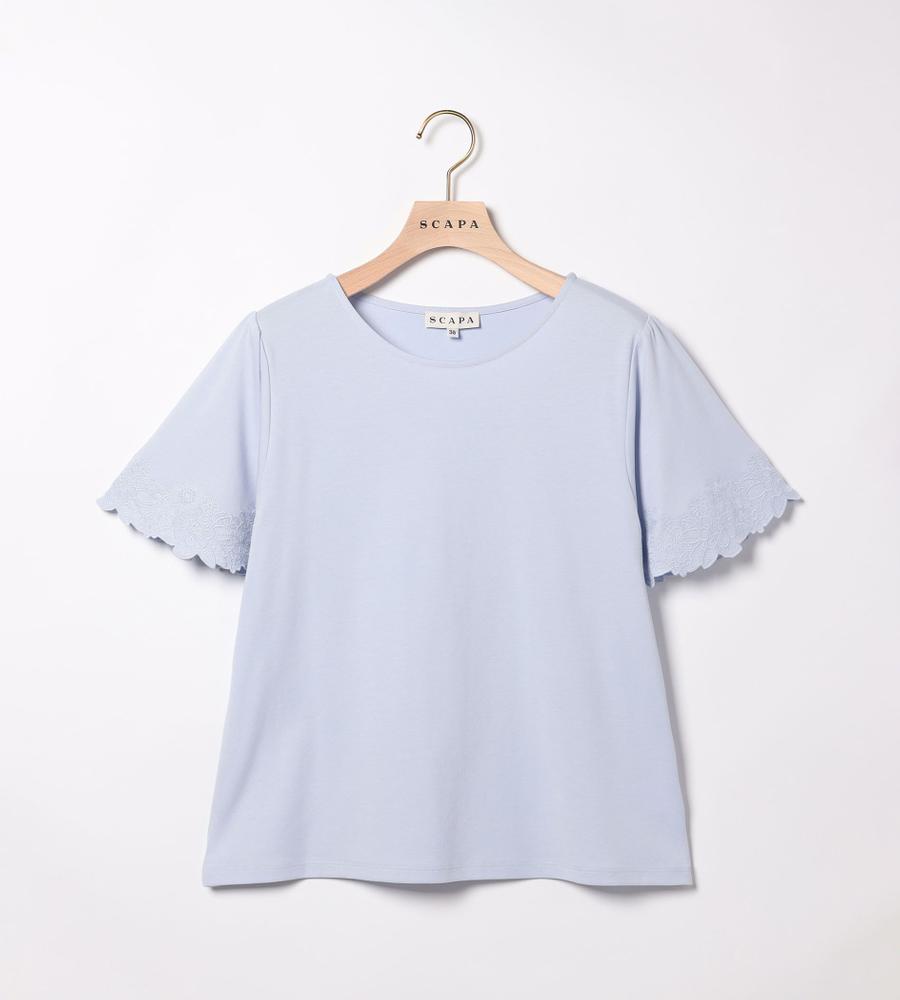 SCAPA Lサイズ / スキャパエルサイズ クリアエンブロノスリーブカットソー クリアスムースノースリーブカットソー｜カットソー｜SCAPA L