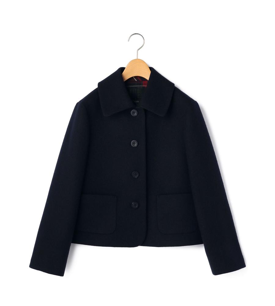 KEITH キース ノーカラージャケット ベルト付 ウール L 40 日本製 KEITH キース ノーカラージャケット ベルト付 ウール L 40 日本