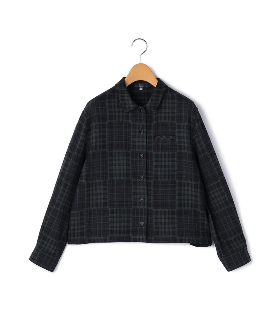 KEITH キース ノーカラージャケット ベルト付 ウール L 40 日本製 Lサイズ】バーズアイノーカラージャケット | キース(KEITH