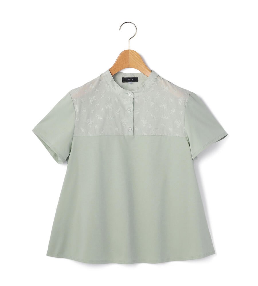 返品交換送料無料対象/先行受注】エンブロイダリーハーフスリーブ  