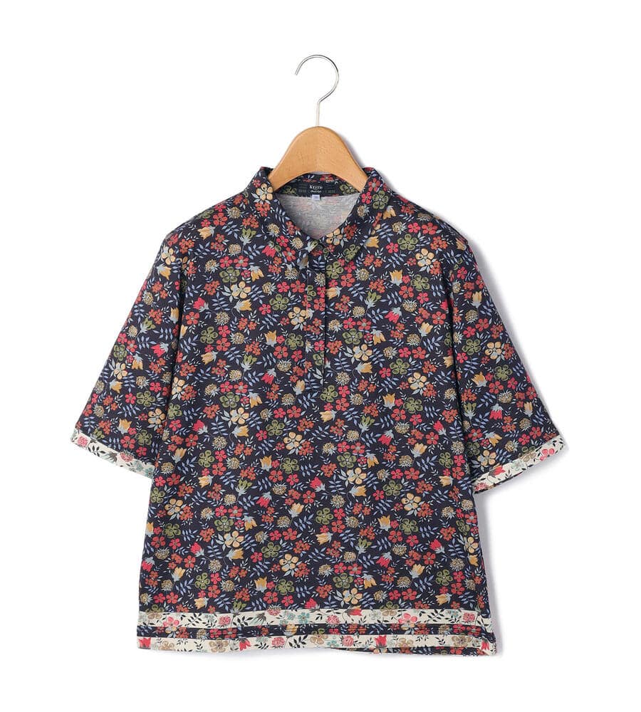 キース（KEITH）/【Lサイズ】Edenham Border Liberty Print Polo Collar Cut Lサイズ】Edenham Border Liberty Print Polo Collar Cut&Sewn